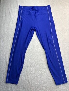 Fabletics Leggings Women XXL Blue High Waisted Pocket Athletic Activewear (2346)